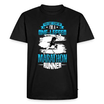Coureur de marathon intrépide avec course prothétique - T-shirt Premium bio Homme - noir - Devant - Nico (187cm)