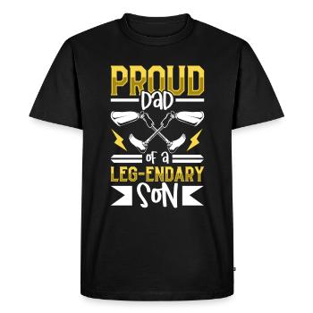 Père fier - jambe prothétique - T-shirt Premium bio Homme - noir - Devant - Nico (187cm)