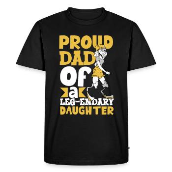 Père fier - jambe prothétique - T-shirt Premium bio Homme - noir - Devant - Nico (187cm)