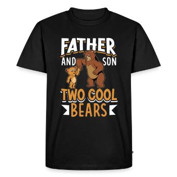 Cool Bears - Father and Son - Men's Premium Organic T-Shirt - black - Front - Nico (187cm)