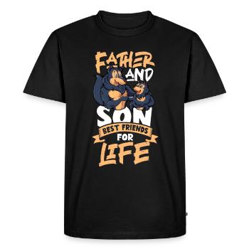Friends for Life - Father and Son - Men's Premium Organic T-Shirt - black - Front - Nico (187cm)