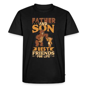 Friends for Life - Father and Son - Men's Premium Organic T-Shirt - black - Front - Nico (187cm)