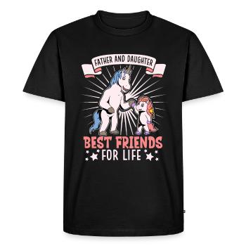 Friends for life - father and daughter - Men's Premium Organic T-Shirt - black - Front - Nico (187cm)