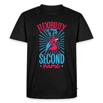Flamingo at Aerial Silks - Men's Premium Organic T-Shirt - black - Front - Nico (187cm)