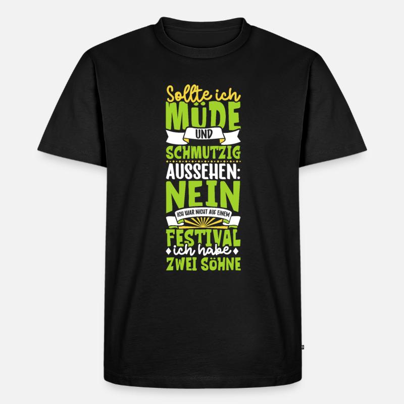 Müde und schmutzig - zwei Söhne - Männer Premium Bio T-Shirt - Schwarz