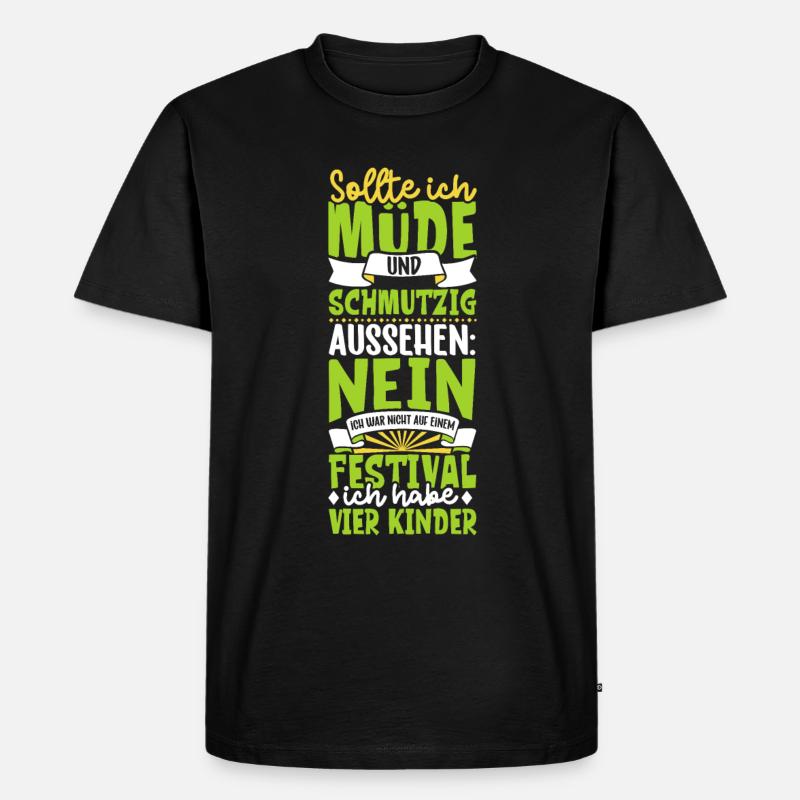 Müde und schmutzig - vier Kinder - Männer Premium Bio T-Shirt - Schwarz