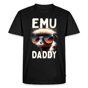 Emu Daddy Bird Ostrich Ratite Dad Father's Day Emu - Men's Premium Organic T-Shirt - black - Front - Nico (187cm)