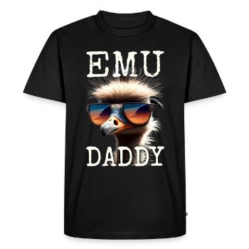 Emu Daddy Bird Ostrich Ratite Dad Father's Day Emu - Men's Premium Organic T-Shirt - black - Front - Nico (187cm)