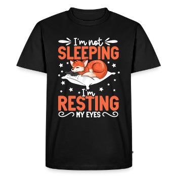 I don't sleep - fox - Men's Premium Organic T-Shirt - black - Front - Nico (187cm)