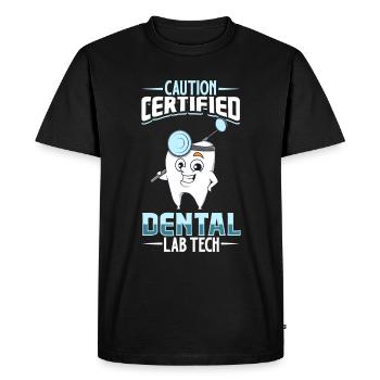 Technicien dentaire certifié - T-shirt Premium bio Homme - noir - Devant - Nico (187cm)