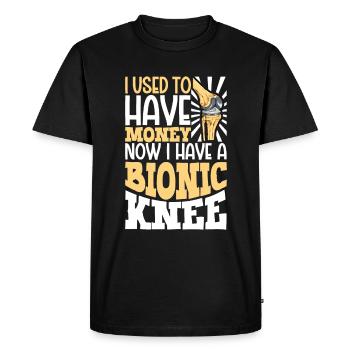 J’ai un genou en titane - T-shirt Premium bio Homme - noir - Devant - Nico (187cm)