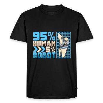 5 % de robot - chirurgie du genou - T-shirt Premium bio Homme - noir - Devant - Nico (187cm)