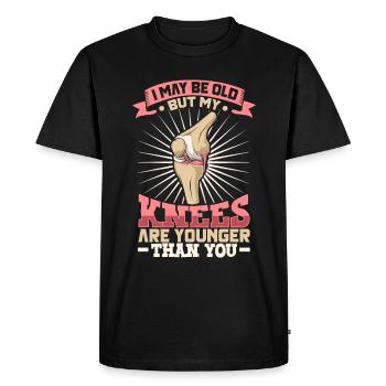 Nouveau genou Nouveau vous - genou titan - T-shirt Premium bio Homme - noir - Devant - Nico (187cm)