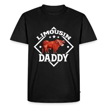 Limousin Daddy - Bœuf du Limousin - T-shirt Premium bio Homme - noir - Devant - Nico (187cm)