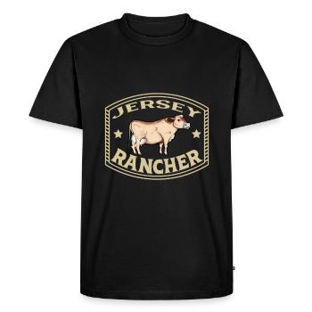 Jersey Beef - Jersey Rancher - Men's Premium Organic T-Shirt - black - Front - Nico (187cm)