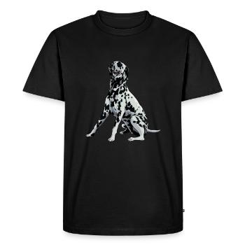 Dog Drawing - Dalmatian - Men's Premium Organic T-Shirt - black - Front - Nico (187cm)