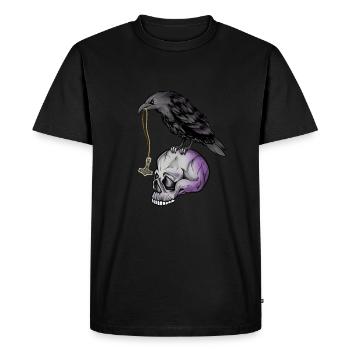 Corneille gothique avec collier Mjölnir sur le crâne - Goth - T-shirt Premium bio Homme - noir - Devant - Nico (187cm)