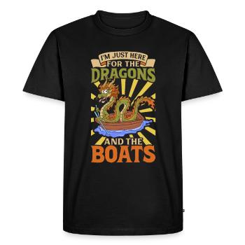 Seulement ici pour les cerfs-volants et les bateaux - Drachenbo - T-shirt Premium bio Homme - noir - Devant - Nico (187cm)