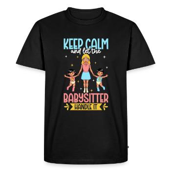 Laissez la baby-sitter le faire - Nounou - T-shirt Premium bio Homme - noir - Devant - Nico (187cm)