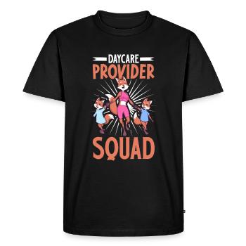 Escouade des fournisseurs de services de garde - Éducatrice - T-shirt Premium bio Homme - noir - Devant - Nico (187cm)