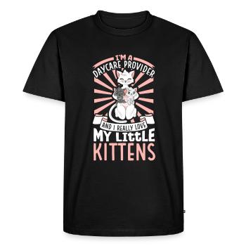 J’aime vraiment mes petits chatons - Tagesmutter - T-shirt Premium bio Homme - noir - Devant - Nico (187cm)