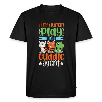 Agent de jeux et de câlins - baby-sitter - T-shirt Premium bio Homme - noir - Devant - Nico (187cm)