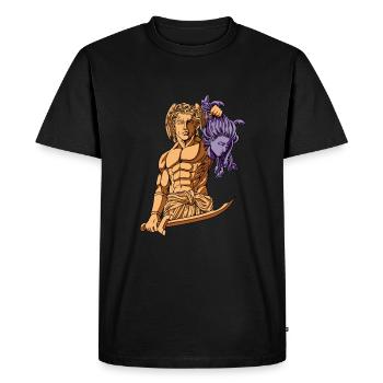 Persée et Méduse - T-shirt Premium bio Homme - noir - Devant - Nico (187cm)