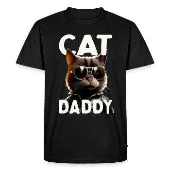 Cat Daddy Cats Père Chat Papa Papa Fête des pères Chat - T-shirt Premium bio Homme - noir - Devant - Nico (187cm)
