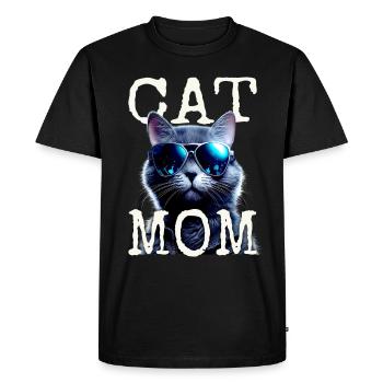 Chat Maman Chats Maman Chat Mère Fête des mères Chat - T-shirt Premium bio Homme - noir - Devant - Nico (187cm)
