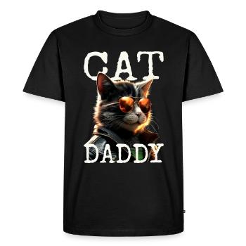 Cat Daddy Cats Père Chat Papa Papa Fête des pères Chat - T-shirt Premium bio Homme - noir - Devant - Nico (187cm)
