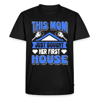 Maman cette maman a acheté sa première maison - T-shirt Premium bio Homme - noir - Devant - Nico (187cm)