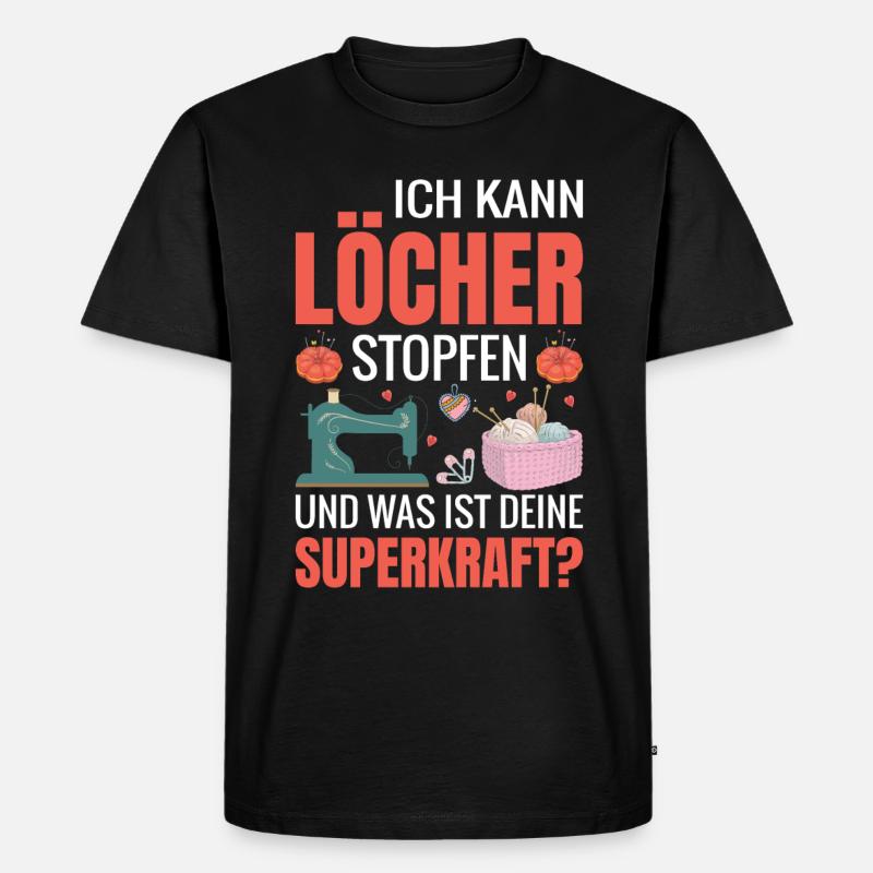 Löcher Stopfen Superkraft Nähen - Männer Premium Bio T-Shirt - Schwarz