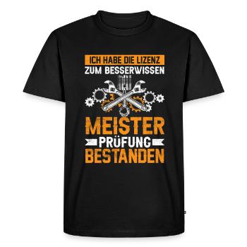 Meisterprüfung bestanden Meistertitel - Männer Premium Bio T-Shirt - Schwarz - Vorne - Nico (187cm)