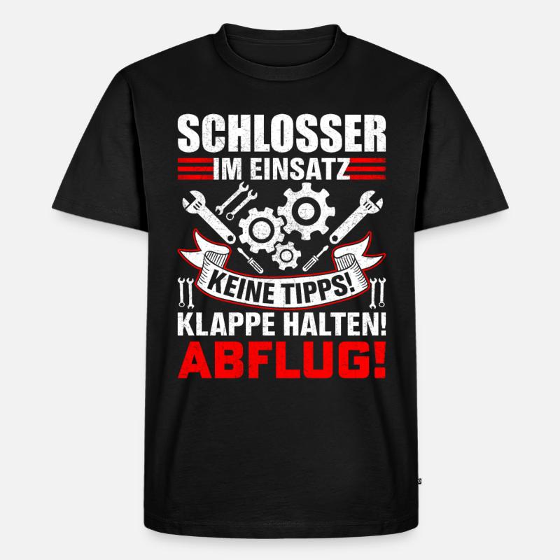 Schlosser im Einsatz Geschenkidee - Männer Premium Bio T-Shirt - Schwarz