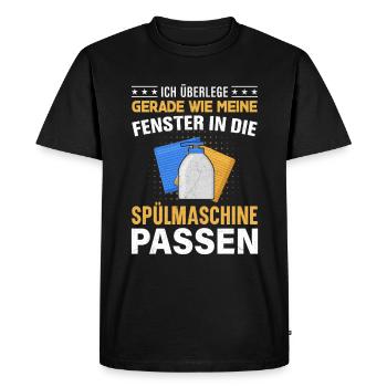Spülmaschine Fenster lustig - Männer Premium Bio T-Shirt - Schwarz - Vorne - Nico (187cm)
