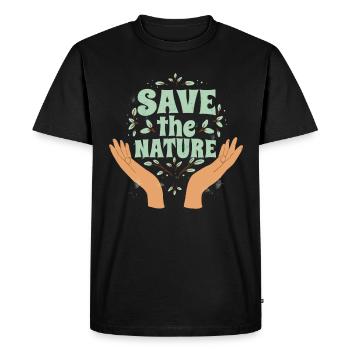 Save the Nature Pollution - Men's Premium Organic T-Shirt - black - Front - Nico (187cm)