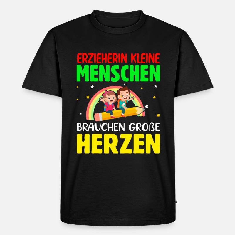 Erzieherin Abschiedsgeschenk - Männer Premium Bio T-Shirt - Schwarz