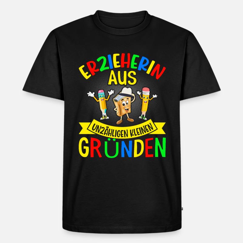 Erzieherin Abschiedsgeschenkidee - Männer Premium Bio T-Shirt - Schwarz