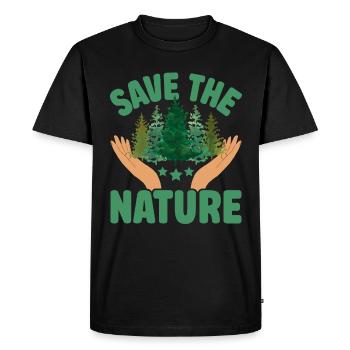 Save the Nature Climate Environment - Men's Premium Organic T-Shirt - black - Front - Nico (187cm)