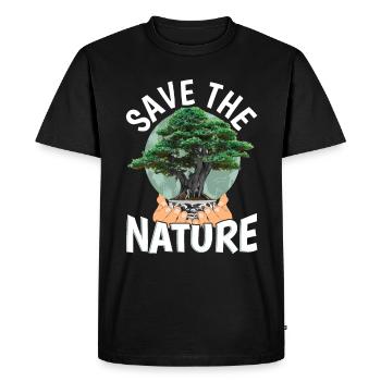 Save the Nature Climate Change - Men's Premium Organic T-Shirt - black - Front - Nico (187cm)