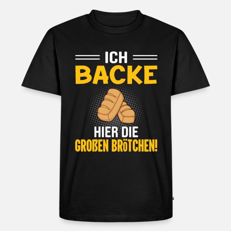 Brötchen Bäcker Geschenkidee - Männer Premium Bio T-Shirt - Schwarz