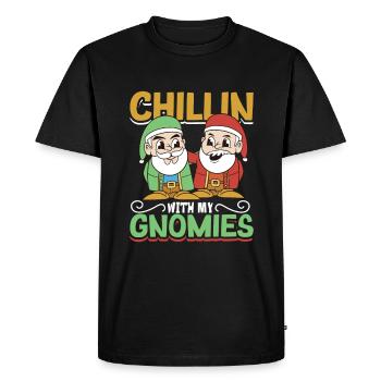 Chilling avec mes gnomies - nain de jardin - T-shirt Premium bio Homme - noir - Devant - Nico (187cm)
