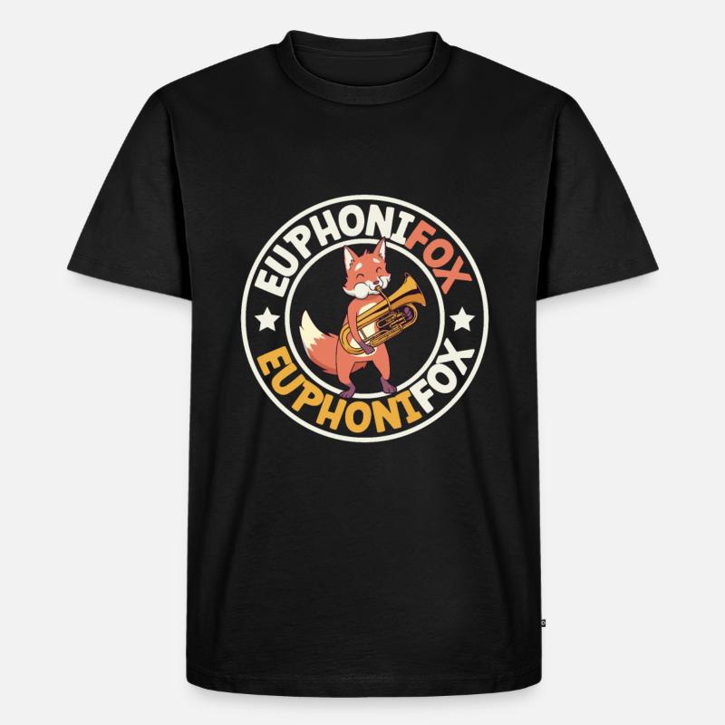 Euphonifox - Fuchs mit Euphonium - Männer Premium Bio T-Shirt - Schwarz