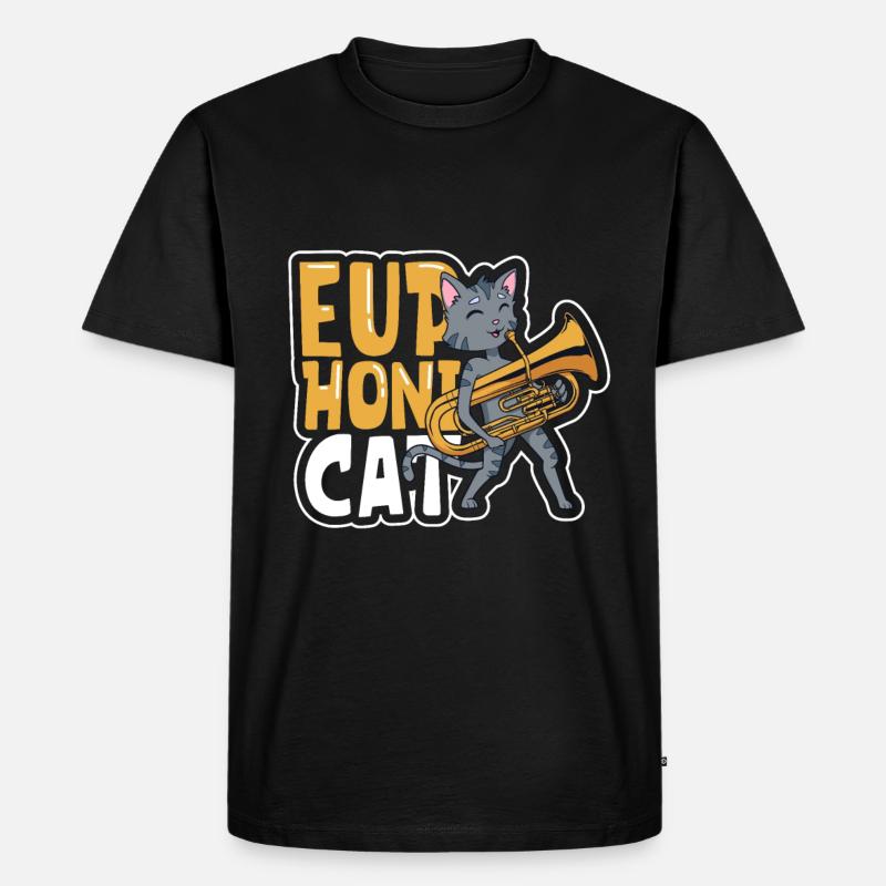 Euphonicate - chat avec euphonium - T-shirt Premium bio Homme - noir