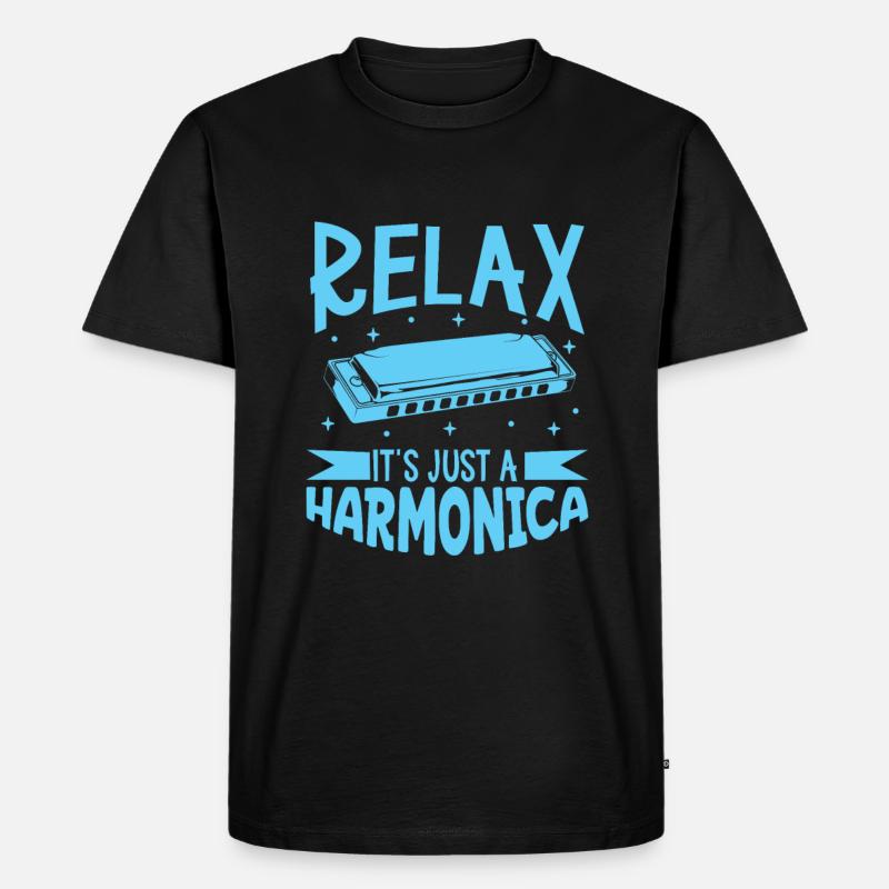 It's just a harmonica - Men's Premium Organic T-Shirt - black