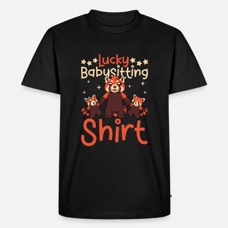 Lucky Babysitting - Männer Premium Bio T-Shirt - Schwarz