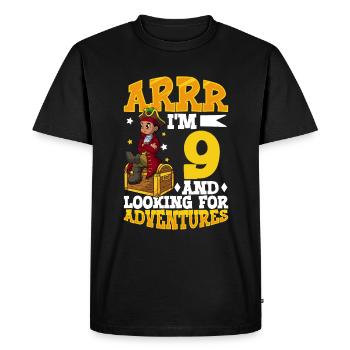 I'm 9 - Young Pirate - Men's Premium Organic T-Shirt - black - Front - Nico (187cm)