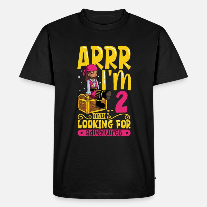 Ich bin 2 - Mädchen Pirat - Männer Premium Bio T-Shirt - Schwarz