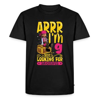 I'm 9 - Girl Pirate - Men's Premium Organic T-Shirt - black - Front - Nico (187cm)
