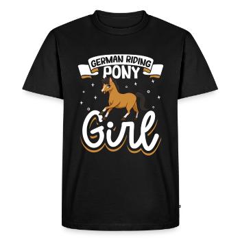 German Riding Pony Girl - Men's Premium Organic T-Shirt - black - Front - Nico (187cm)